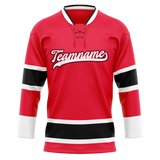 Custom Team Design Red & White Colors Design Sports Hockey Jersey HK00MW020902