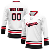Custom Team Design White & Black Colors Design Sports Hockey Jersey HK00MW030201