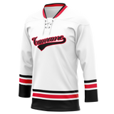 Custom Team Design White & Black Colors Design Sports Hockey Jersey HK00CB030201
