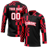 Custom Team Design Black & Red Colors Design Sports Hockey Jersey HK00CB050109