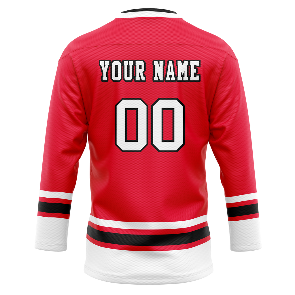 Custom Team Design Red & White Colors Design Sports Hockey Jersey HK00MW080902