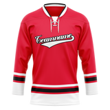 Custom Team Design Red & White Colors Design Sports Hockey Jersey HK00MW080902