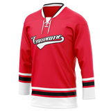 Custom Team Design Red & White Colors Design Sports Hockey Jersey HK00CB080902