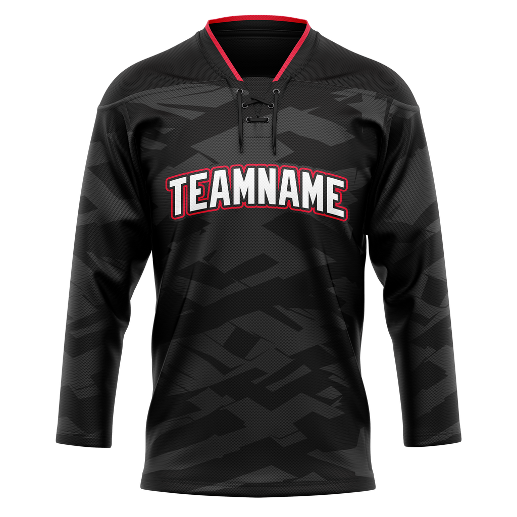 Custom Team Design Black & Gray Colors Design Sports Hockey Jersey HK00MW100103