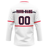 Custom Team Design White & Red Colors Design Sports Hockey Jersey HK00DRW030209