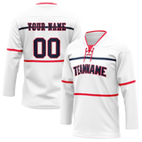 Custom Team Design White & Red Colors Design Sports Hockey Jersey HK00CBJ030209