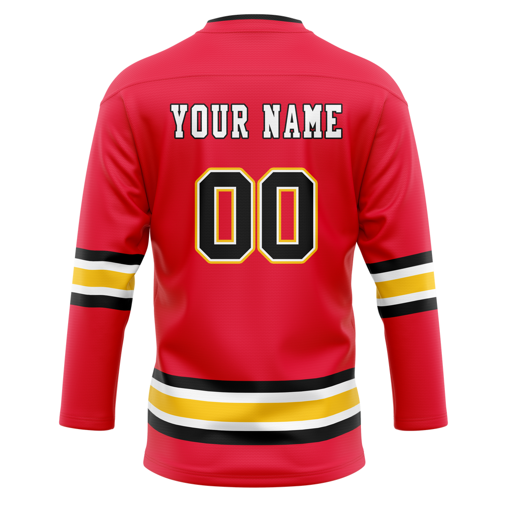 Custom Team Design Red & Black Colors Design Sports Hockey Jersey HK00LAK010901