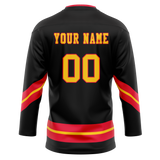 Custom Team Design Black & Red Colors Design Sports Hockey Jersey HK00CF030109