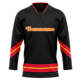 Custom Team Design Black & Red Colors Design Sports Hockey Jersey HK00CF030109