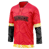 Custom Team Design Red & Black Colors Design Sports Hockey Jersey HK00LAK060901