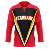 Custom Team Design Red & White Colors Design Sports Hockey Jersey HK00LAK100902