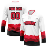 Custom Team Design White & Red Colors Design Sports Hockey Jersey HK00CH010209