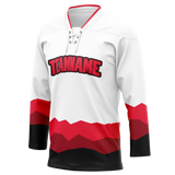 Custom Team Design White & Red Colors Design Sports Hockey Jersey HK00CH010209