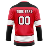Custom Team Design Red & Black Colors Design Sports Hockey Jersey HK00CH030901