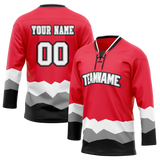 Custom Team Design Red & Black Colors Design Sports Hockey Jersey HK00CH060901