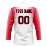 Custom Team Design White & Red Colors Design Sports Hockey Jersey HK00CH070209