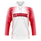 Custom Team Design White & Red Colors Design Sports Hockey Jersey HK00SK070209