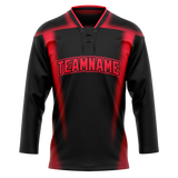 Custom Team Design Black & Red Colors Design Sports Hockey Jersey HK00CH090109