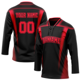 Custom Team Design Black & Red Colors Design Sports Hockey Jersey HK00CH090109