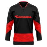 Custom Team Design Black & Red Colors Design Sports Hockey Jersey HK00NYI100109