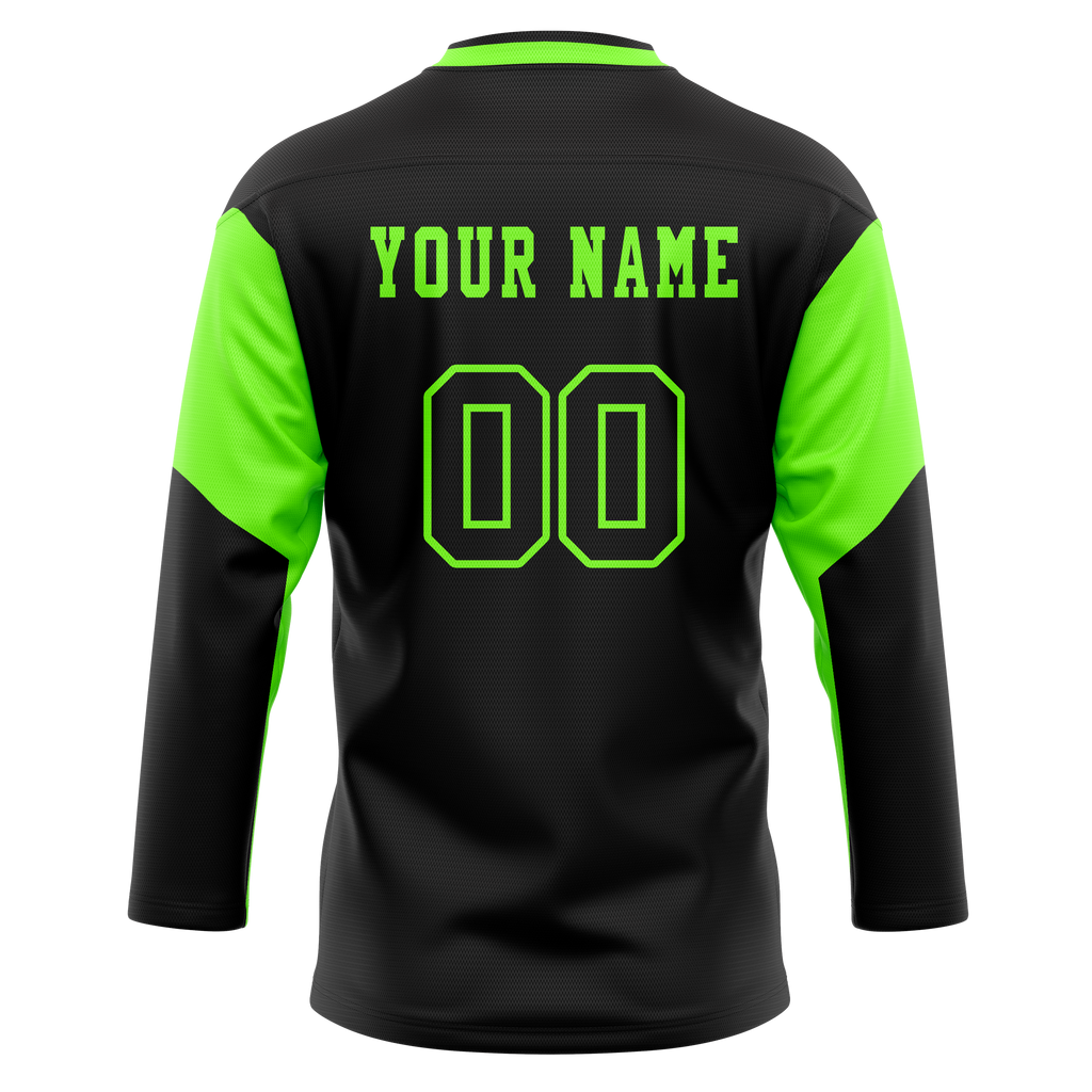 Custom Team Design Black & Green Colors Design Sports Hockey Jersey HK00DS010114