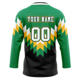 Custom Team Design Green & Yellow Colors Design Sports Hockey Jersey HK00FP031412