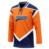 Custom Team Design Light Orange & Royal Blue Colors Design Sports Hockey Jersey HK00EO041119