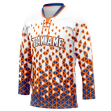Custom Team Design White & Orange Colors Design Sports Hockey Jersey HK00DS060210