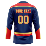 Custom Team Design Royal Blue & Red Colors Design Sports Hockey Jersey HK00FP051909