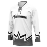 Custom Team Design White & Gray Colors Design Sports Hockey Jersey HK00MC060203