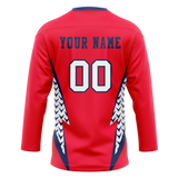 Custom Team Design Red & White Colors Design Sports Hockey Jersey HK00CA060902