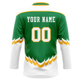 Custom Team Design Green & White Colors Design Sports Hockey Jersey HK00NP021402