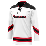Custom Team Design White & Black Colors Design Sports Hockey Jersey HK00PF060201