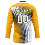 Custom Team Design Gold & White Colors Design Sports Hockey Jersey HK00WJ091302