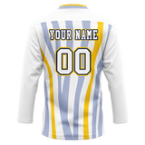 Custom Team Design White & Light Blue Colors Design Sports Hockey Jersey HK00NP100221