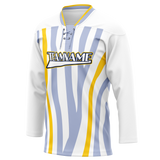 Custom Team Design White & Light Blue Colors Design Sports Hockey Jersey HK00NP100221