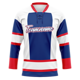 Custom Team Design White & Royal Blue Colors Design Sports Hockey Jersey HK00BB050219
