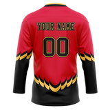 Custom Team Design Red & Black Colors Design Sports Hockey Jersey HK00OS030901