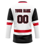 Custom Team Design White & Black Colors Design Sports Hockey Jersey HK00CF040201