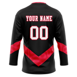 Custom Team Design Black & Red Colors Design Sports Hockey Jersey HK00CF060109