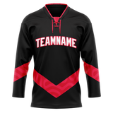 Custom Team Design Black & Red Colors Design Sports Hockey Jersey HK00CF060109