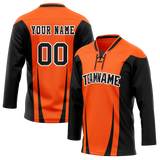 Custom Team Design Orange & Black Colors Design Sports Hockey Jersey HK00PF031001
