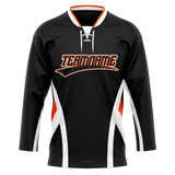 Custom Team Design Black & White Colors Design Sports Hockey Jersey HK00PF040102
