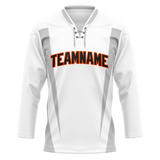 Custom Team Design White & Silver Colors Design Sports Hockey Jersey HK00CH050204
