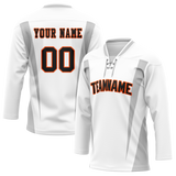 Custom Team Design White & Silver Colors Design Sports Hockey Jersey HK00CH050204