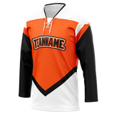 Custom Team Design Orange & White Colors Design Sports Hockey Jersey HK00PF061002