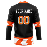 Custom Team Design Black & Orange Colors Design Sports Hockey Jersey HK00PF100110