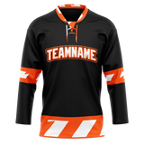 Custom Team Design Black & Orange Colors Design Sports Hockey Jersey HK00PF100110