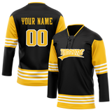 Custom Team Design Black & Yellow Colors Design Sports Hockey Jersey HK00PP010112