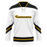Custom Team Design White & Black Colors Design Sports Hockey Jersey HK00TBL020201